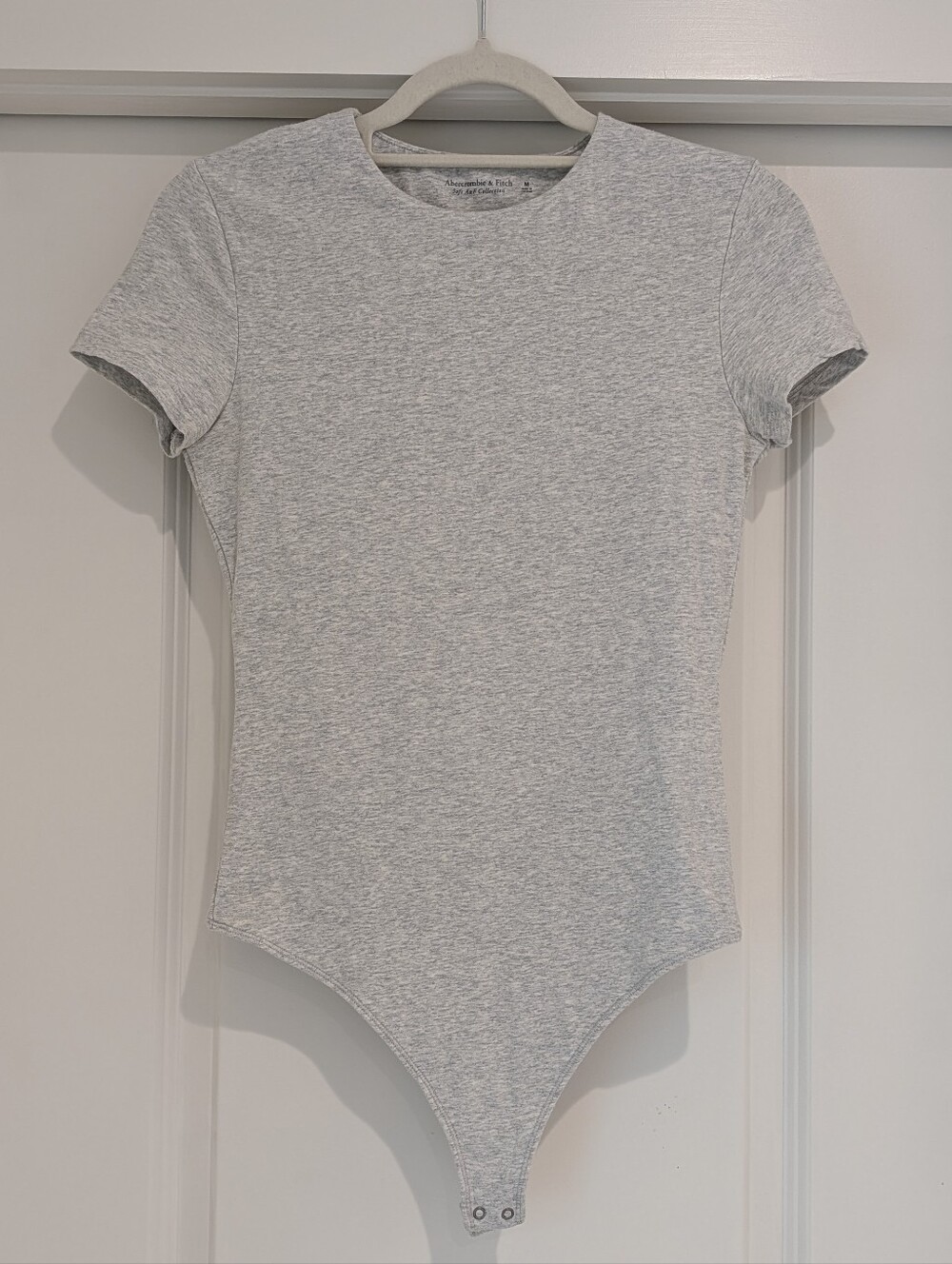 Abercrombie & Fitch Soft A&F Collection Light Heather Gray Short Sleeve Bodysuit